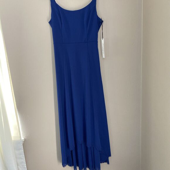 Susana Monaco Aubrey Dress Size 4 Blue -Eyelet Hi/Low - Picture 1 of 5